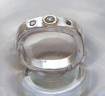 14k white gold enagement ring with sapphires and diamonds