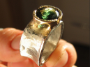 platinum ring with melted 18k gold, reuse, recycle!