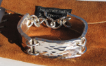 sterling silver forged bar bracelet