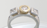 diamond platinum engagement ring w/ 18k gold setting