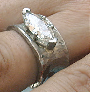 platinum ring with marquis diamond