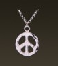 large silver peace pendant